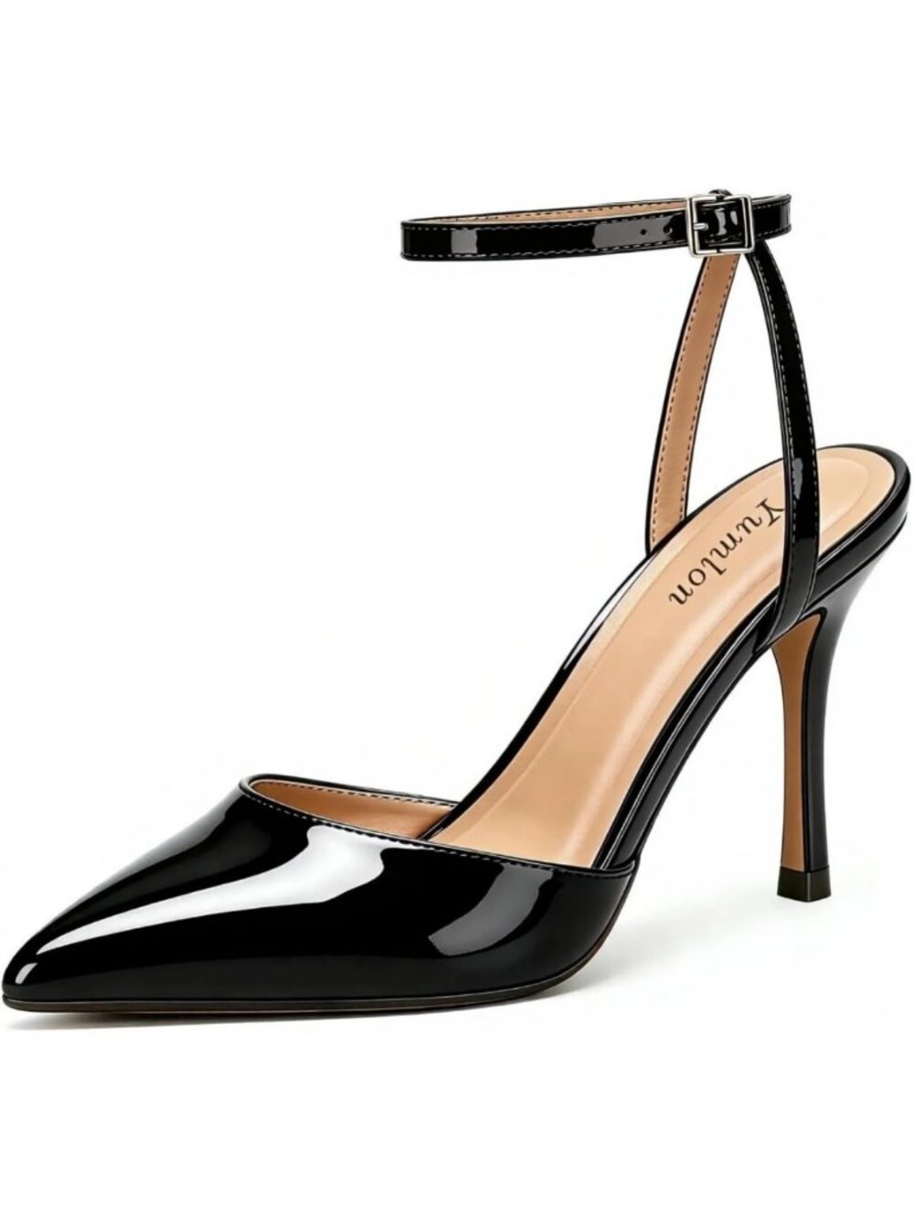 Elegant Closed Toe Slingback Heels - 3.3" Stiletto Ankle Strap Pumps for